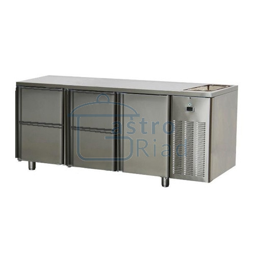 Zobraziť tovar: Stôl chladiaci s drezom, 1 x dvere, 4 x zás., SCH-3D-1D4ZDr